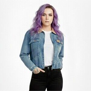 Netflix Official Stranger Things Billy Hargrove Blue Washed Jean Jacket Womens M